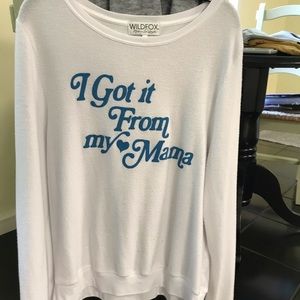 Wildfox Large White I Got It From My Mama shirt